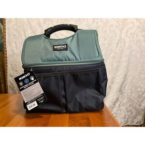 Igloo Dual Compartment Insulated Lunch Bag Cooler Teal Black